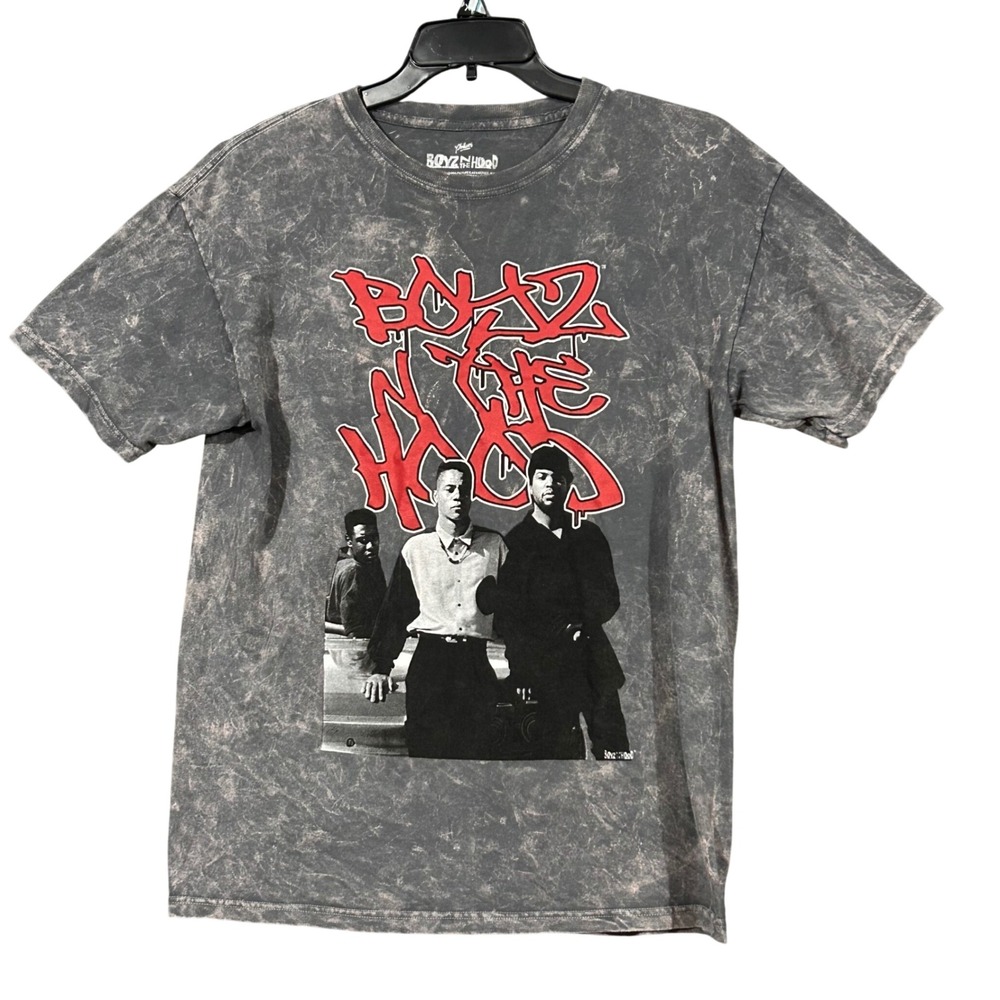 Boyz N The Hood Graphic T-Shirt Mens Large Grey Acid Wash Philcos Movie Tee